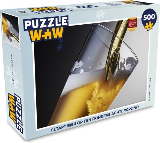 MuchoWow Puzzel Getapt bier op een donkere achtergrond - Legpuzzel - Puzzel 500 stukjes - Sinterklaas cadeautjes - Sinterklaas voor grote kinderen