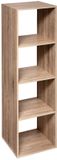 HomeDeco Kolomplank 4 vakken "Mix N' Modul" natuurlijk eikeneffect