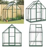 vidaXL Tuinkas met basisframe 169x114x202 cm aluminium groen