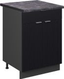 Vicco Fame-Line Keukenonderkast – 60 cm met lade, WB Antraciet Zwart gestreept