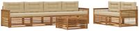 vidaXL - Acacia Hout Loungeset - 6 Zitplaatsen - Natuurlijk en Beige