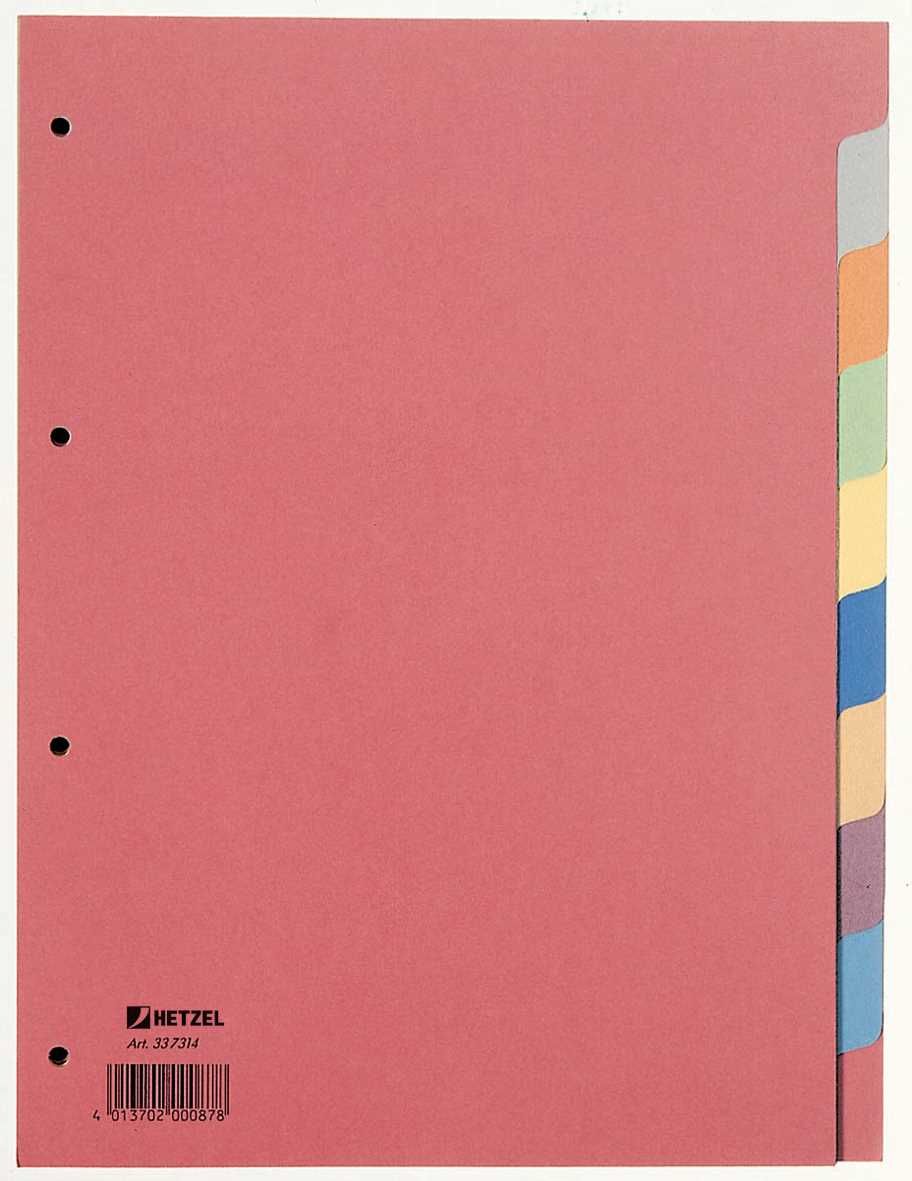 Rexel Hetzel 1300051 tabbladen, 10 vellen, A4, pastelkleuren, 5 stuks