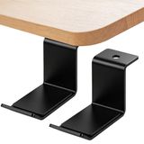 Support de casque - Crochet sous bureau - Métal - Noir - 2 pièces - Pour jeu et bureau à domicile