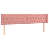 VidaXL Hoofdbord met randen 183x16x78/88 cm fluweel roze