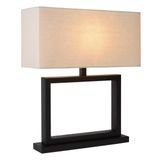 Atmooz Tafellamp Valencienne Zwart Metaal Linnen Kap Industrieel 51cm