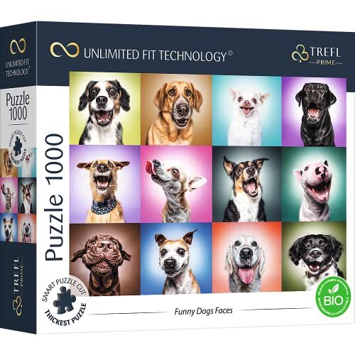 Trefl Prime - Uft Puzzel Funny Dogs Faces - 1000 Elementen, Dikste Karton, Bio, Eko, Grappige Honden, Hondenportretten, Dieren, Collage, Vermaak Voor Volwassenen En Kinderen Vanaf 12 Jaar