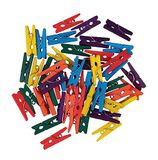Rayher Mini-wasknijpers, hout, FSC-gecertificeerd, 2,5 cm, meerkleurig, 48 stuks