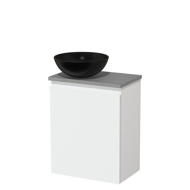 Maxaro Modulo Toiletmeubel 41 cm - Mat Wit - Lichtgrijs Beton