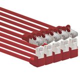 1aTTack.de 10m CAT6 LAN-netwerkkabel RJ45 90° hoek, 5 stuks - rood