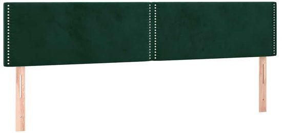 vidaXL Hoofdbord 200x5x78/88 cm Donkergroen Fluweel