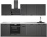 Vicco Complete keukeneenheid Fame-Line, Donkergrijs/Wit, 280 cm zonder werkblad