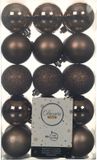 Decoris Kerstballen - 30 stuks - Walnoot bruin - D6 cm - Kunststof