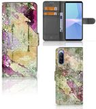 B2Ctelecom Hoesje Sony Xperia 10 III Letter Painting Book Case Kunstleer/TPU Silderij/Tekst/Design