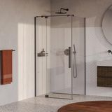 Brauer Stellar - Douchecabine met Draaideur - Helder Glas - 100x100x200 cm - Omkeerbaar - incl. Glascoating - PVD Gunmetal Geborsteld