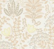 Living Walls Famous Garden 39349-1 Botanisch Bloemenbehang Vlies Wit Oranje Geel Taupe 10,05m x 0,53m
