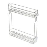 GTV Uittrekbare Cargo KO-BO150TD-OC, organizer voor meubels van 150 mm, 2 legplanken, zijdelingse montage, kogelgeleiders, zilver verzinkt staal