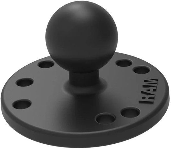 RAM Mounts RAM-B-202U Round Plate Ball Base Mount - Black