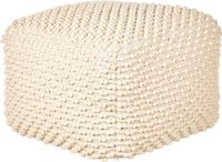 Beliani KINGRI Poef - Beige - 50x50x35 cm - Katoen