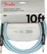 Fender Professional Series Instrumentkabel Tweed Recht 3 meter | Gitaarkabel, gevlochten tweedmantel, ruisarm, vernikkelde 1/4" jackpluggen, 99% OFC-geleider, Daphne Blue, elektrische gitaar