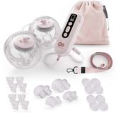 Kinderkraft GENTLEFLOW Hands-Free Dubbele Borstkolf – Elektrische – Draadloos & Zeer Stil - Drievoudig Systeem met 9 Niveaus - Licht – 2 x 180 ml Reservoir – 4 Borstschilden (17–24 mm) - Roze