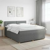 vidaXL Boxspringbed met matras Donkergrijs 160 x 200 cm Stof