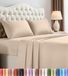 Utopia Bedding 4-delige microvezel laken set (beige, queen)