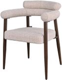 DÉJA Living Eetkamerstoel Lidingö - Beige/Walnoot Stof - Set van 2