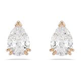 Swarovski Stilla Oorknopjes, Pear-slijpvorm, Wit, Roségoudkleurige toplaag