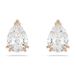 Swarovski Stilla Oorknopjes, Pear-slijpvorm, Wit, Roségoudkleurige toplaag