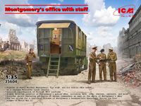 ICM Modelbouwpakket Diorama - 35604 Montgomerys Kantoor met Personeel - WWII Figuren en Leyland Retriever Truck - Plastic - 1:35