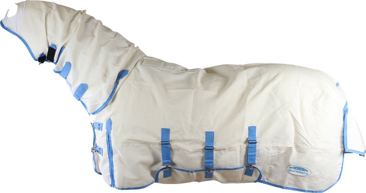WeatherBeeta Eczeemdeken Comfitec Sweet Itch Combo - White-blue - 215 Cm