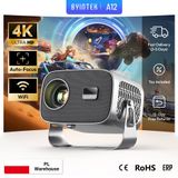 VEVSHAO Projecteur Mini Portable LED Vidéo Android 13.0 WIFI 6 Miroir Smartphone pour Projecteur Home Cinéma Vidéo 1080P 4K