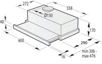 Gorenje TH62E4X Semi-inbouw (uittrekbaar) Roestvrijstaal 450 m³/uur