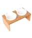 Dehner Dubbele kattenbak, ca. 27 x 15 x 9 cm, elk 175 ml, bamboe/melamine, wit