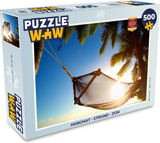 MuchoWow Puzzel Hangmat - Strand - Zon - Legpuzzel - Puzzel 500 stukjes