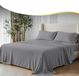 Ensemble de draps en satin de bambou 300 TC, taille King, couleur gris