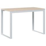 vidaXL Computerbureau 110x60x73 cm spaanplaat wit en eikenkleurig