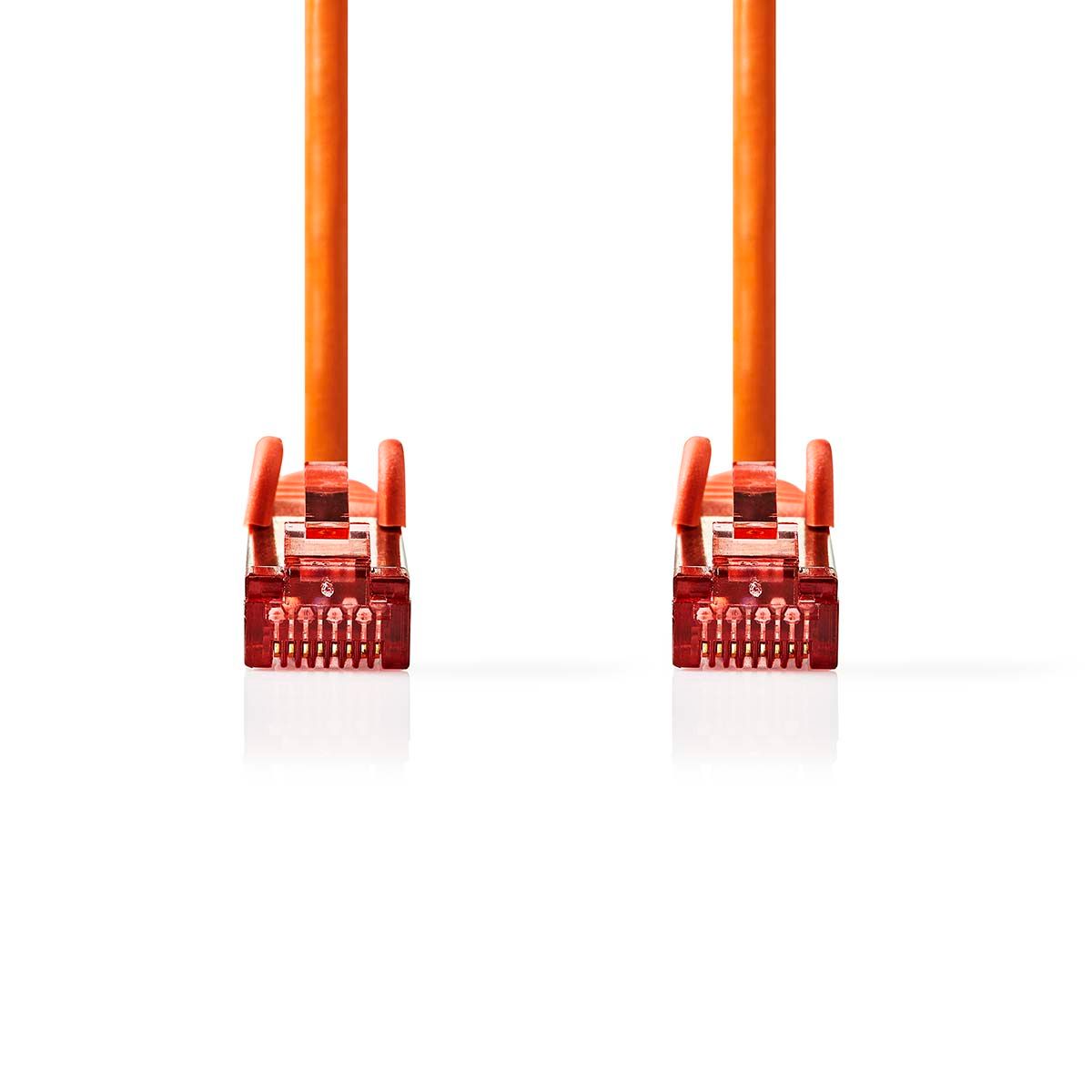 Nedis CAT6 Netwerkkabel | RJ45 Male | RJ45 Male | S/FTP | 0.50 m | Rond | LSZH | Oranje | Label - CCGL85221OG05