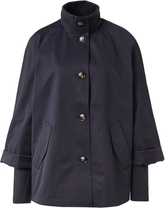 comma Outdoor-Jacke Vrouwen Navy Polyester/Katoen Regular Fit