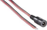 BKL Electronic DC plug (v) 5,5 x 2,1mm stroomkabel met open einde - max. 10A / zwart/rood - 2 meter