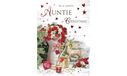 Traditionele Piccadilly Greetings Traditionele Kerstkaart, Tante, Bloemkan - 9 x 6 inch