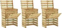 vidaXL Tuincomposter - 3 stuks - Groen - 110 x 58 x 113 cm