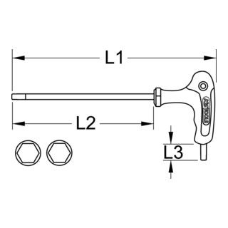 KS Tools ERGOTORQUEplus T-greep inbussleutel - 3 mm - 1 stuk