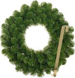 Merkloos / Sans marque Kerstkrans 45 cm - groen - met gouden hanger/ophanghaak - kerstversiering