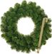 Merkloos / Sans marque Kerstkrans 45 cm - groen - met gouden hanger/ophanghaak - kerstversiering