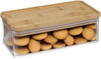 5Five - 4x - Pot de stockage alimentaire de cuisine - Berlino - plastique/bambou - 1000 ml - rangement - 20 x 10 x 7 cm