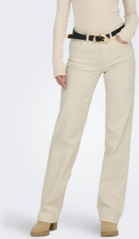 Onlblush ONLY - ONLBLUSH MID STRAIGHT DNM DOT NOOS Dames Jeans - Ecru - W32 X L34