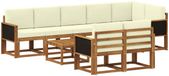 vidaXL - Hoek loungeset - 8 zitplekken - Polyester - Natuurlijk en crème