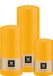 Wiedemann Bougies cylindriques/bougies chauffe-plat - set de 3 - jaune