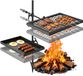 VEVOR Draaibare Kampvuurgrill met Grillrooster en Bakplaat van Koolstofstaal